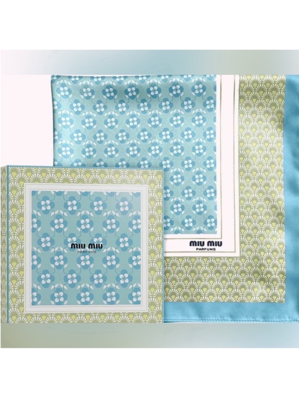 Miu Miu perfume gift silk scarf